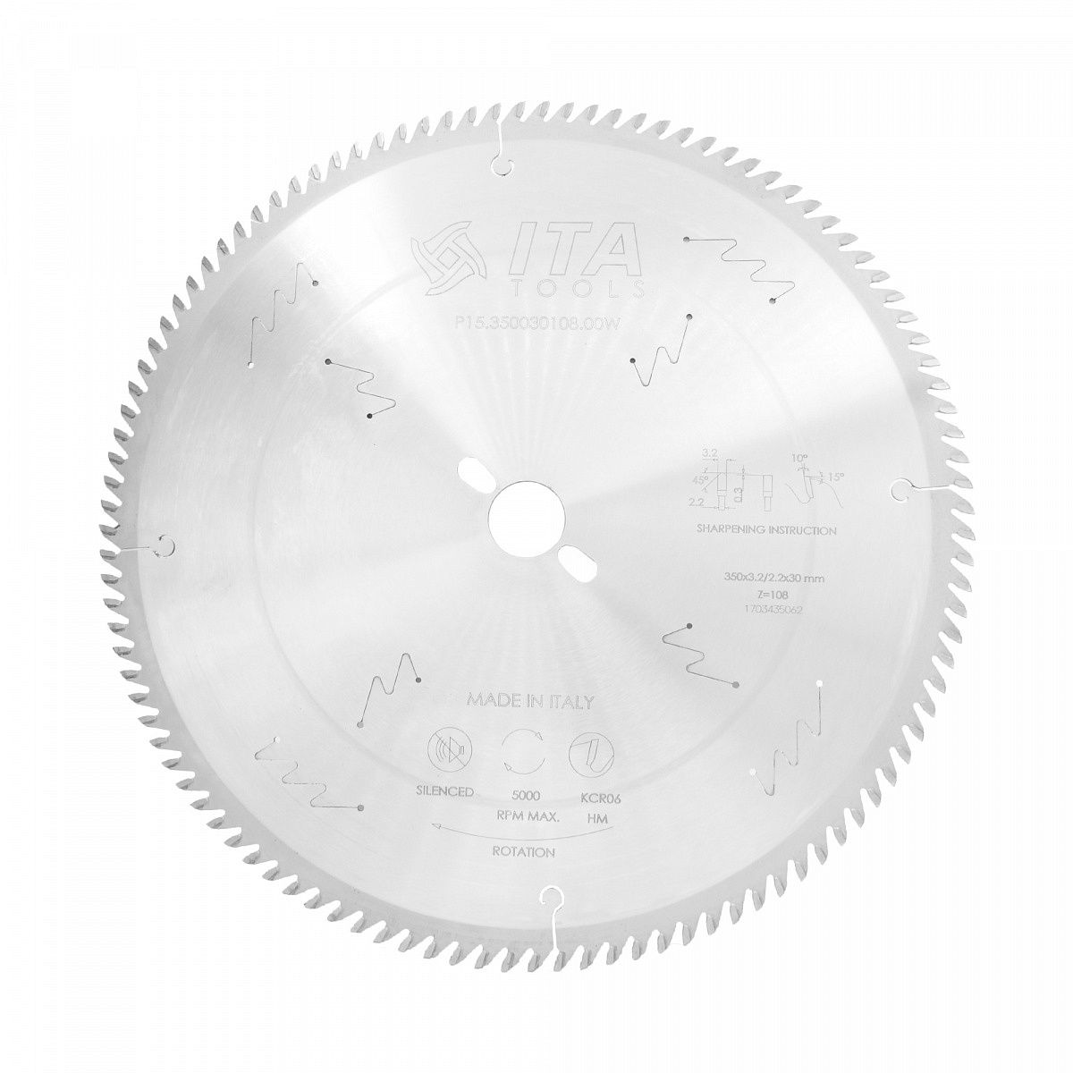 Пила дисковая ITA 350x3,2/2,2x30 Z=108 трапеция P15.350030108.00W